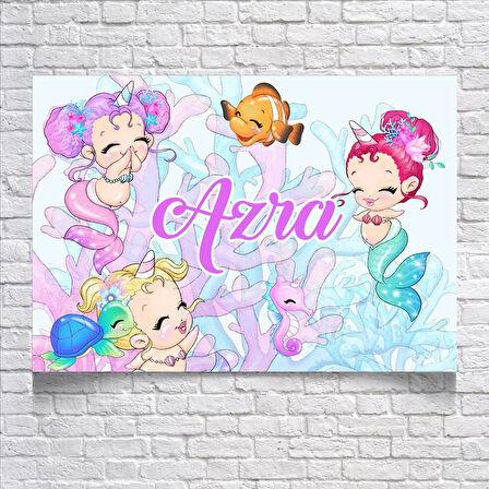 Deniz Kızı Temalı Doğum Günü Afişi 50X70 cm