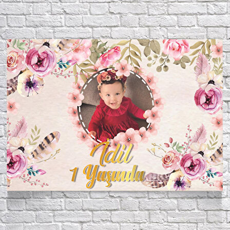 ÇiçekTemalı Doğum Günü Afişi 50 x 70