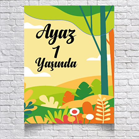 İlkbahar Temalı Doğum Günü Afişi 50X70 cm