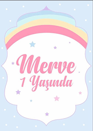 Gökkuşağı Unicorn enalı Doğum Günü Afişi 35X50 cm