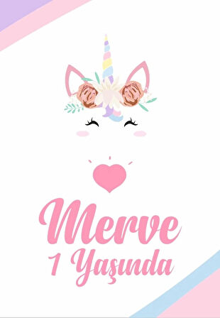 Unicorn Temalı Doğum Günü Afişi 50X70 cm