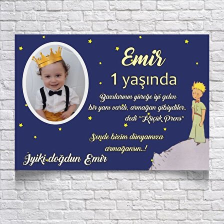 Küçük Prens Temalı Doğum Günü Afişi Resimli 50x70 Cm