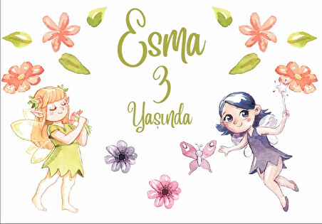 Peri Temalı Doğum Günü Afişi 50X70 cm