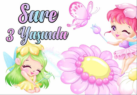 Peri Temalı Doğum Günü Afişi 100X150 cm