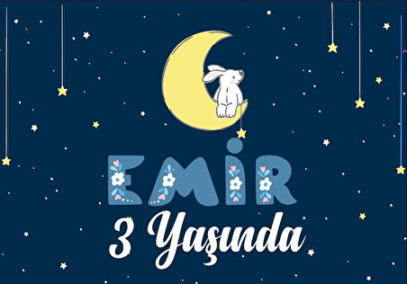 Gece Temalı Doğum Günü Afişi 35X50 cm