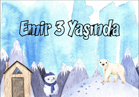 Sevimli Fil Temalı Doğum Günü Afişi 50X70 cm