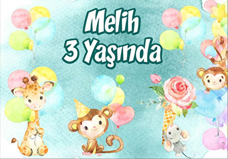 Dinozorlar Temalı Doğum Günü Afişi 70X100 cm