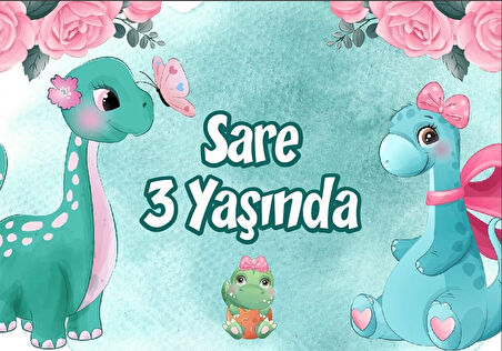 Ay Bulut ve Sevimli Hayvanlar Temalı Doğum Günü Afişi 70X100 cm