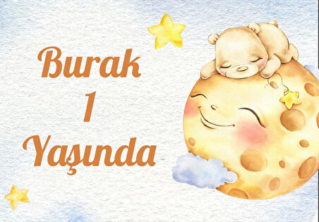 Ay Temalı Doğum Günü Afişi 35X50 cm