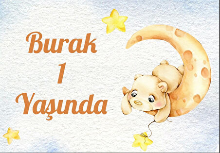 Ayı Temalı Doğum Günü Afişi 50X70 cm