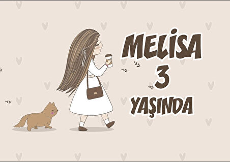 Kahve İçen Kız Doğum Günü Afişi 35X50 cm