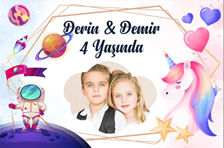 Ayıcık Temalı Doğum Günü Afişi 100X150 cm