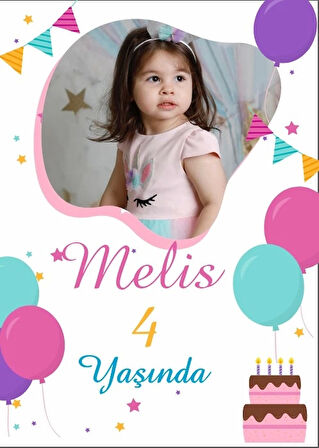 Kuğu Temalı Doğum Günü Afişi 50X70 cm