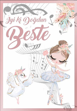 Kuğu Temalı Doğum Günü Afişi 50X70 cm