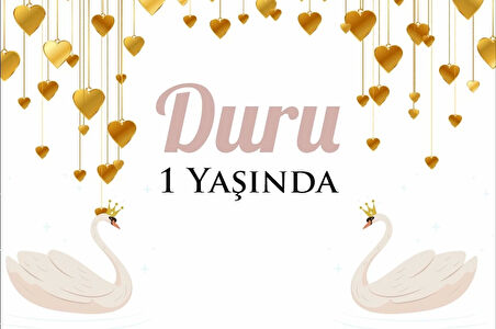 Kuğu Temalı Doğum Günü Afişi 50X70 cm