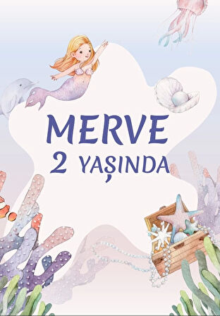 Deniz Kızı Temalı Doğum Günü Afişi 100X150 cm