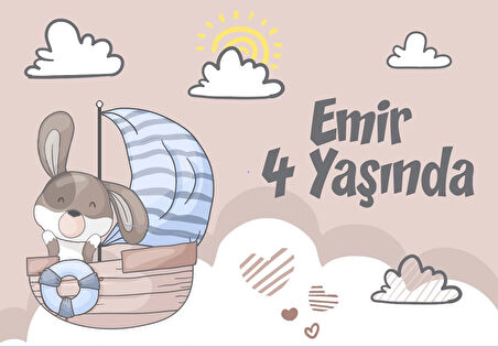 Sevimli Kedi Temalı Doğum Günü Afişi 70X100 cm