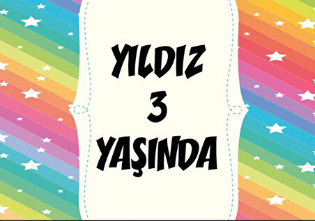 Yıldız Temalı Doğum günü Aifşi 70X100 cm