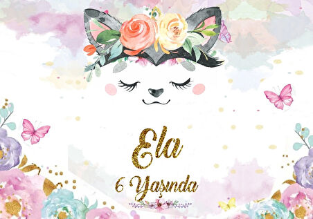 Unicorn ve Balerin Tenalı Doğum günü Afişi 35X50 cm