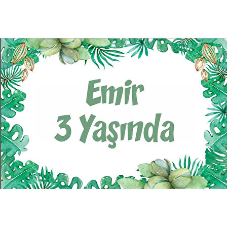 Bitkiler Temalı Doğum Günü Afişi -2 50X70 cm