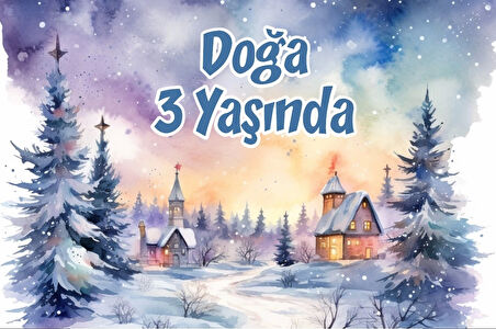 Sevimli Fil Temalı Doğum Günü Afişi -2 35X50 cm