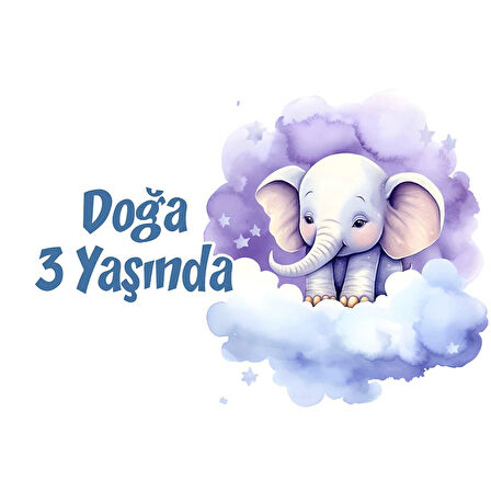 Sevimli Kuğu Temalı Doğum Günü Afişi 100X150 cm