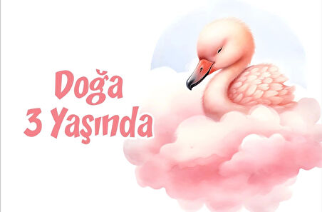 Sevimli Kuş Temalı Doğum Günü Afişi 50X70 cm