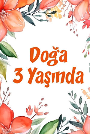 Pembe Çiçekler Doğum Günü Afişi -2 50X70 cm