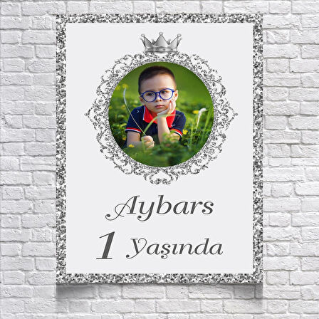 Gümüş Temalı Doğum Günü Afişi 70X100 cm