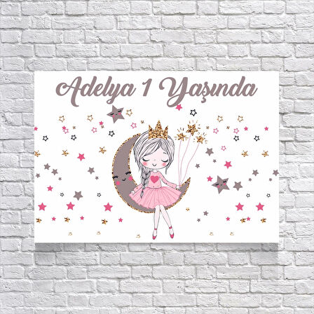 Prenses Temalı Doğum Günü Afişi 70X100 cm