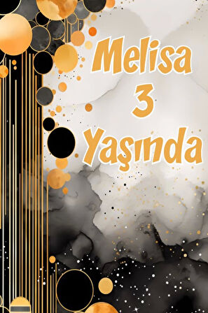 Sarı Siyah Çiçekler Temalı Doğum Günü Afişi 50X70 cm