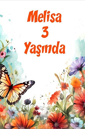 Renkli Kelebekler Temalı Doğum Günü Afişi -2 70X100 cm