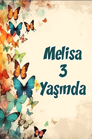 Renkli Kelebekler Temalı Doğum Günü Afişi -6 70X100 cm