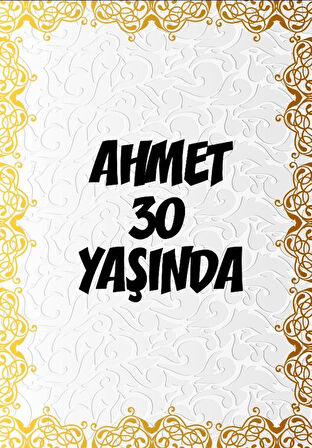 Beyaz Desenler Klasik Temalı Doğuım Günü Afişi -2 70X100 cm