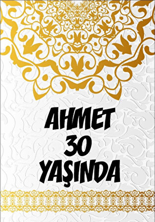 Beyaz Desenler Klasik Temalı Doğum Günü Afişi -3 70X100 cm