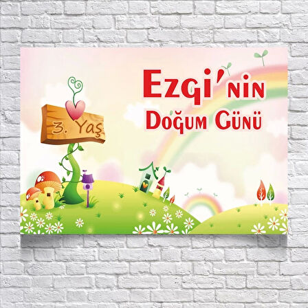 Masal Diyarı Temalı Doğum Günü Afişi 70x100 Cm