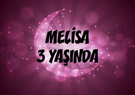 Pembe Ay Temalı Doğum Günü Afişi 70X100 cm