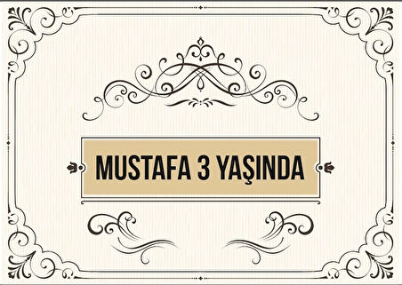 Krem Çerçeveli Doğum Günü Afişi 100X150 cm