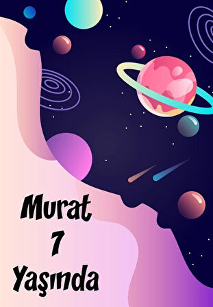 Uzay Temalı Doğum Günü Afişi 70X100 cm