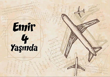 Uçak Temalı Doğum Günü Afişi 70X100 cm