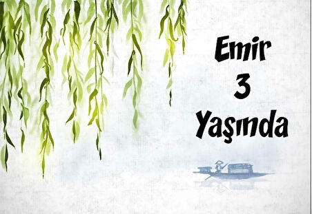 Yeşill Dallar Temalı Doğum Günü Afişi 35X50 cm