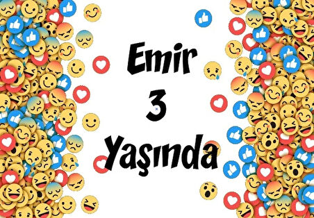Emojiler Doğum Günü Afişi 70X100 cm