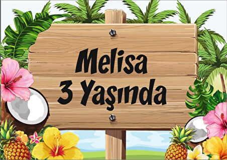 Hawaii Tabela Doğum Günü Afişi 50X70 cm