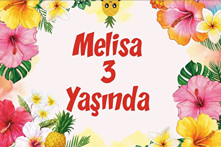 Çiçekler Temalı Doğum Günü Afişi 35X50 cm