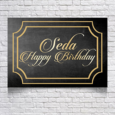 Siyah Gold Çerçeveli Doğum Günü Afişi 100X150 cm