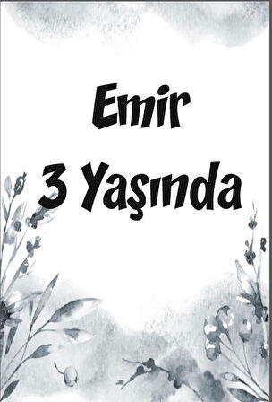 Gri Çiçekler Doğun Günü Afişi 35X50 cm