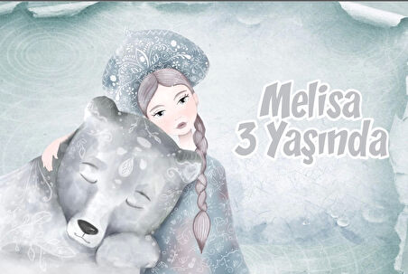 Ayıcık ve Prenses Temalı Doğum Günü Afişi 70X100 cm