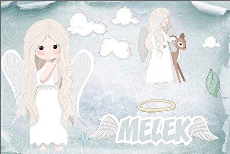 Melek Temalı Doğum Günü Afişi 70X100 cm