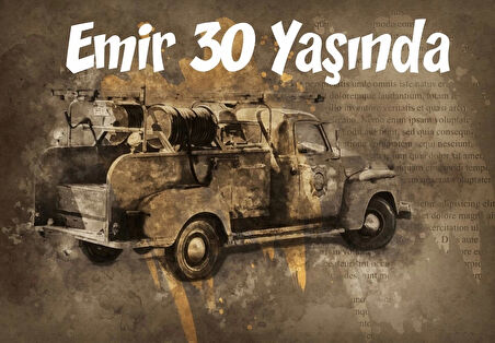 Old Araba Temalı Doğum Günü Afişi 50X70 cm