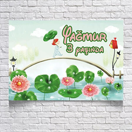 Nilüfer Temalı Doğum Günü Afişi 35x50 Cm